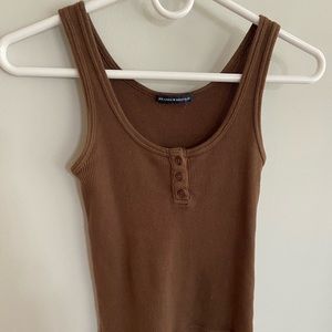 Brown Button Tank